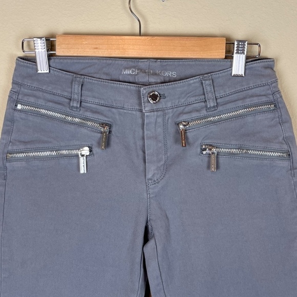 Michael Kors Gray Denim Skinny Jeans Zippered Front Accents; Size 2; EUC - Picture 1 of 8